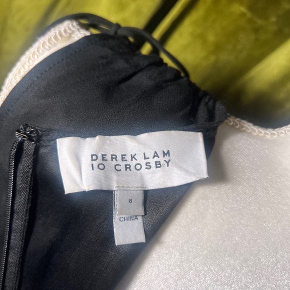 Derek Lam 10 Crosby Black Midi A-Line Dress Linen Viscose Black 8 - Picture 5 of 7